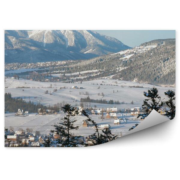 Papier peint Panorama Zakopane Montagnes Neige Hiver Montagnes Tatra