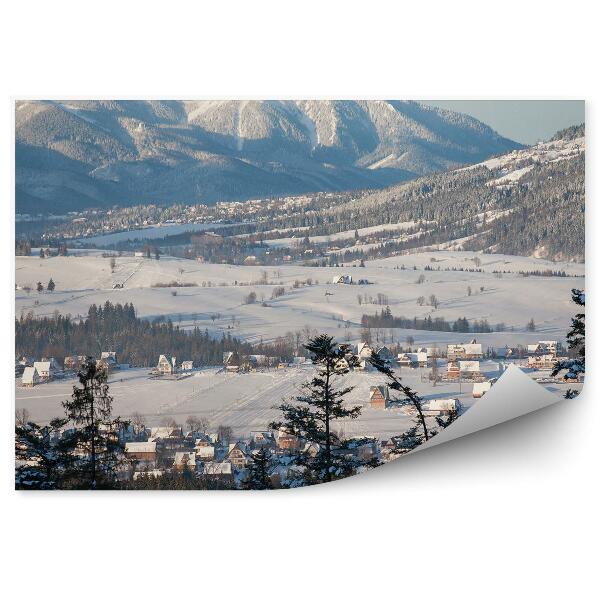 Papier peint Gubałówka Panorama Zakopane Montagnes Neige Hiver Tatras