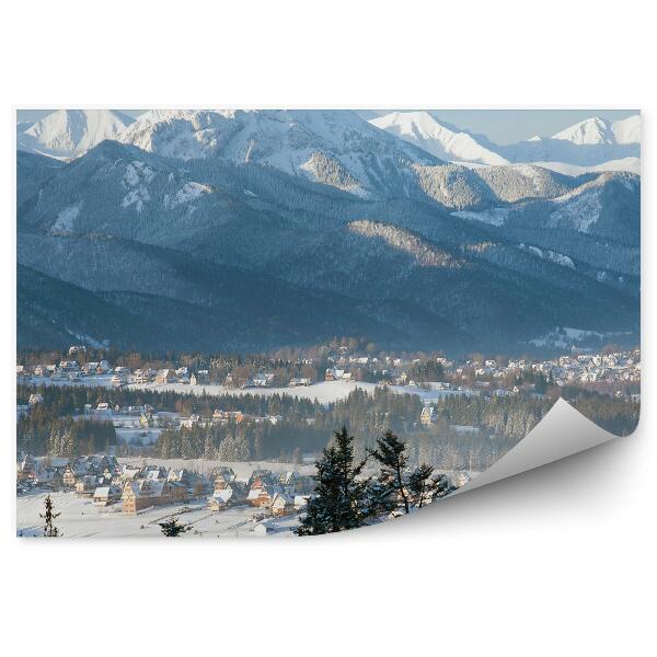 Papier peint Gubałówka Panorama Zakopane Montagnes Neige Hiver Tatras