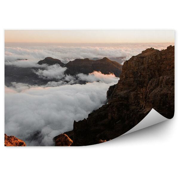 Papier peint Gran canarie rochers nuages ciel horizon