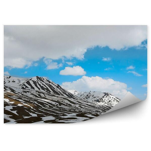 Papier peint Montagne Neige Hiver Ciel Nuages