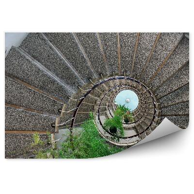 Papier peint Escalier en colimaçon en Italie dans un immeuble d'habitation