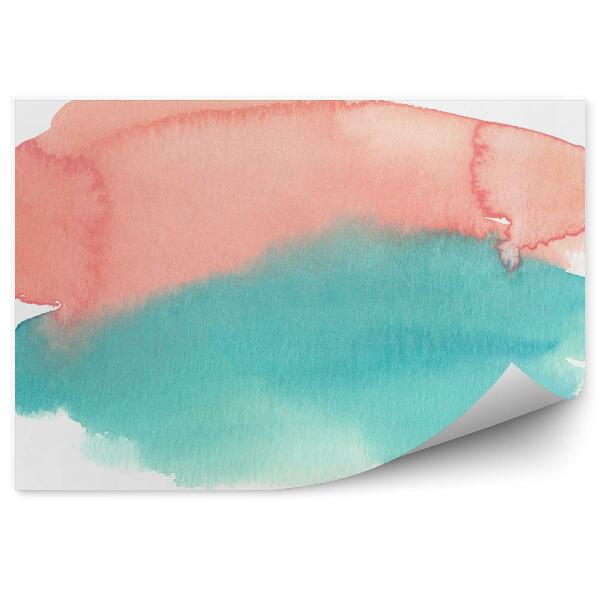 Papier peint Taches de peinture rose turquoise