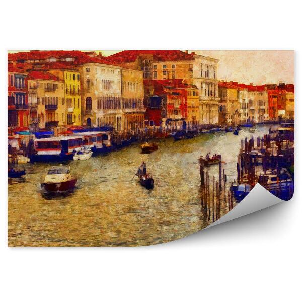 Papier peint Bâtiments Bateaux Canal Peinture Venise Italie