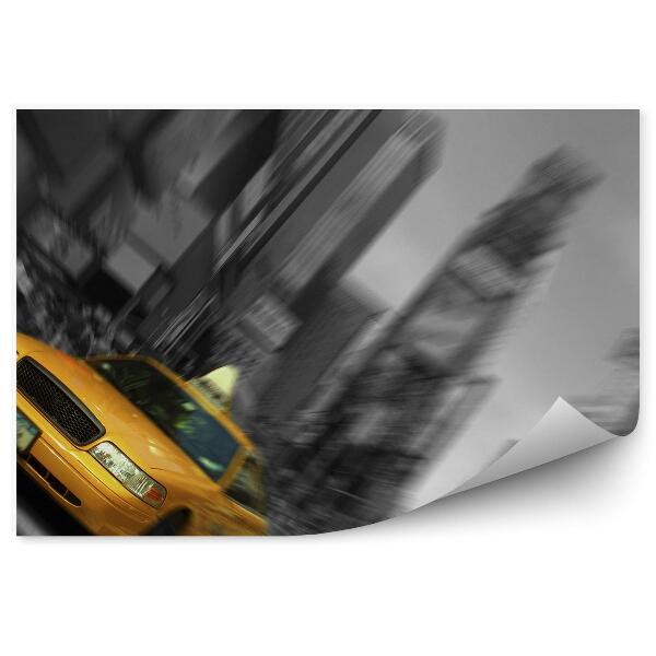 Papier peint Taxi jaune en mouvement