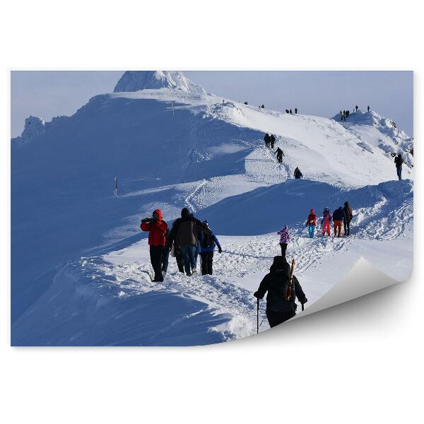 Papier peint Randonneurs Montagnes Hiver Neige Tatra Mountain Trail