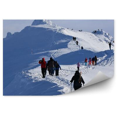 Papier peint Randonneurs Montagnes Hiver Neige Tatra Mountain Trail