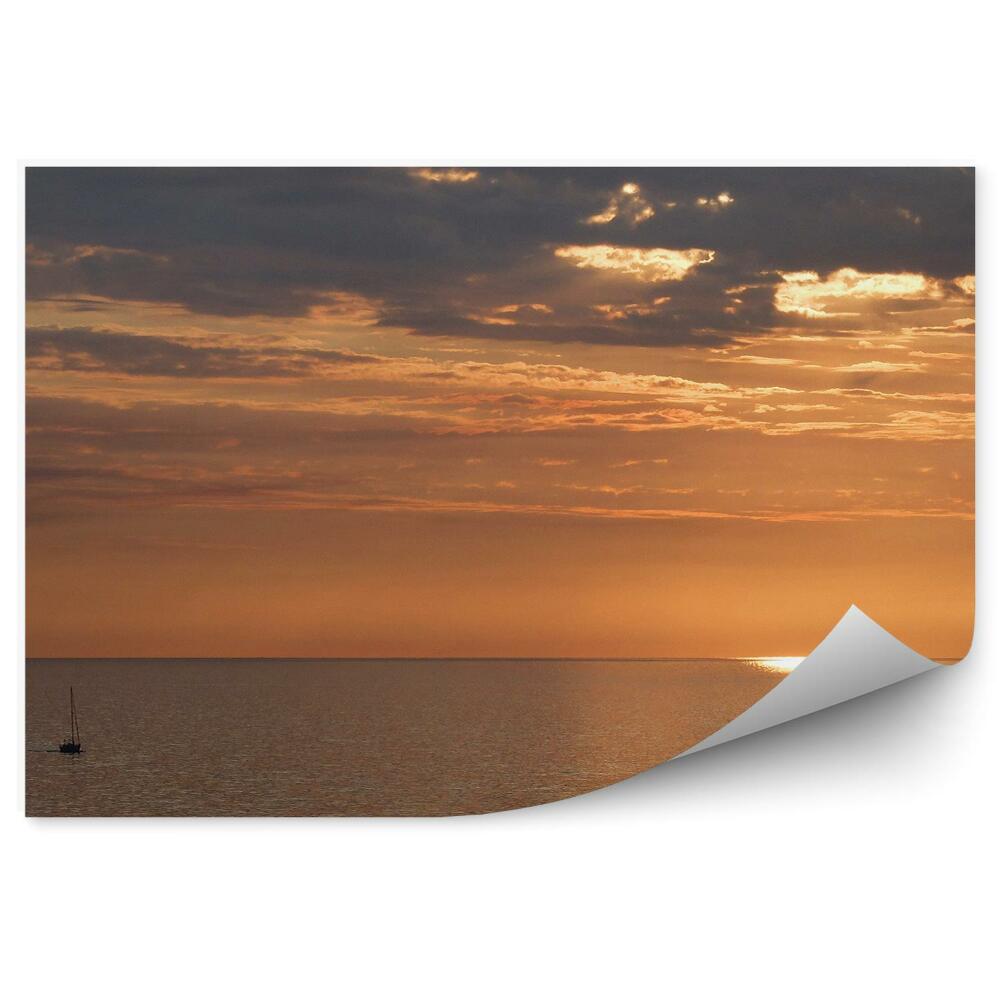 Papier peint Soleil derrière les nuages Eaux calmes de la Méditerranée