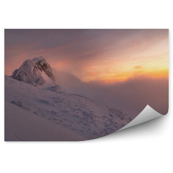 Papier peint Tatras Coucher De Soleil Neige Hiver Montagnes