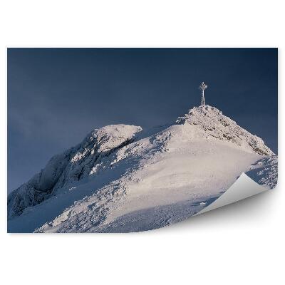 Papier peint Giewont Peak Winter Snow Sky Tatra Cross