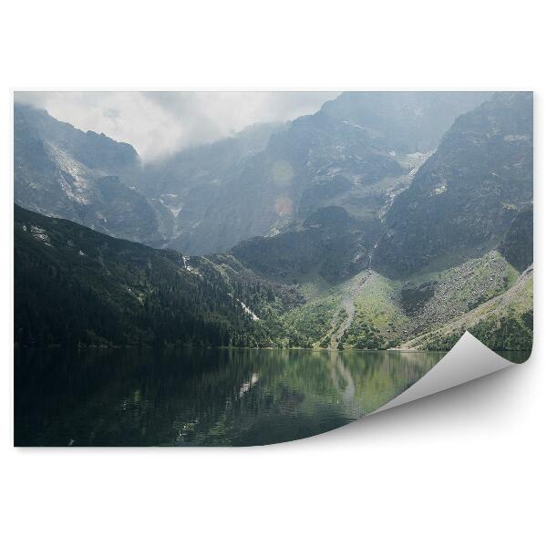 Papier peint Tatras Montagnes Lac Brouillard Pierres