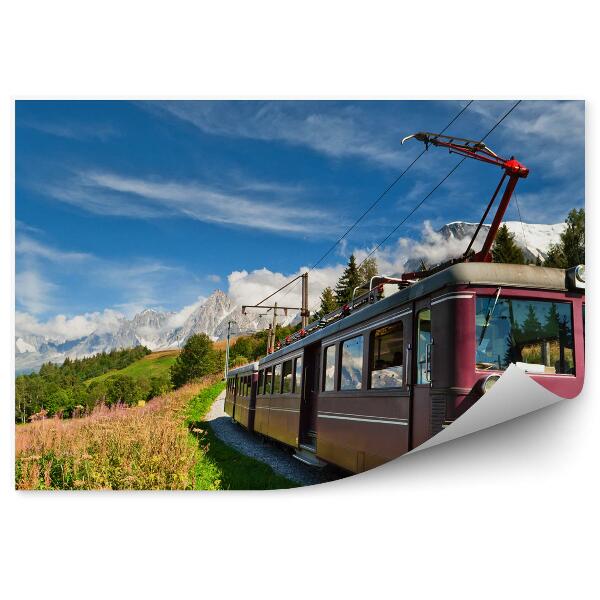 Papier peint Tramway de montagne dans les Alpes. France, vallée de Chamonix.