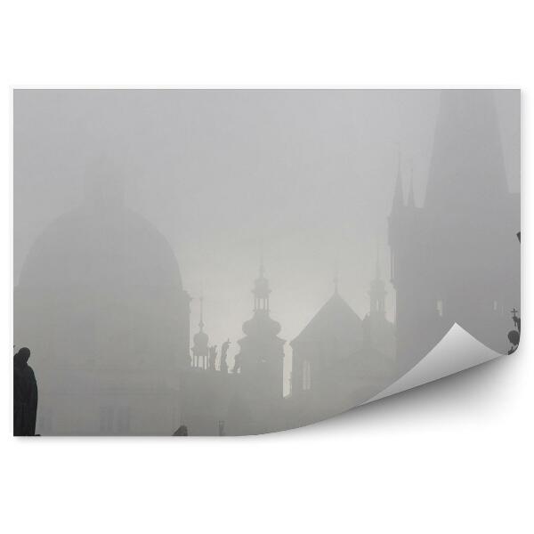 Papier peint Pont Charles Prague Brume Matinale