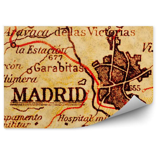 Papier peint Carte ancienne de Madrid