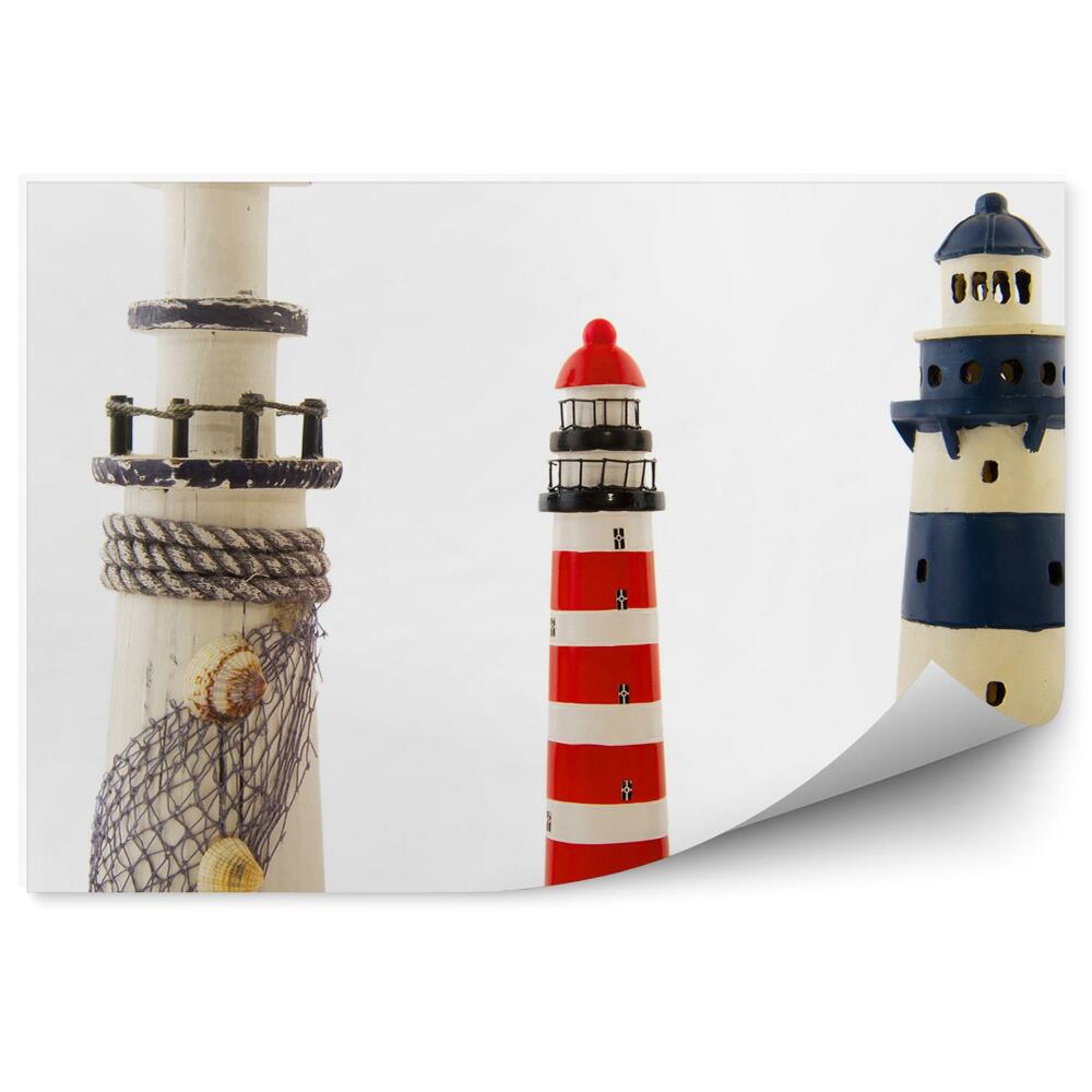 Papier peint Phares sur fond blanc
