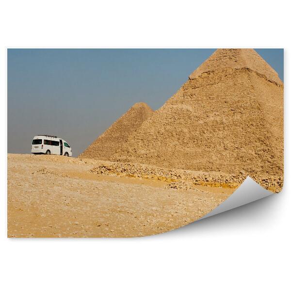 Papier peint Camionnette touristique pyramides de gizeh