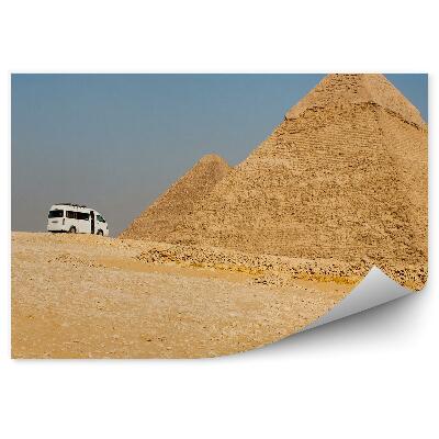 Papier peint Camionnette touristique pyramides de gizeh