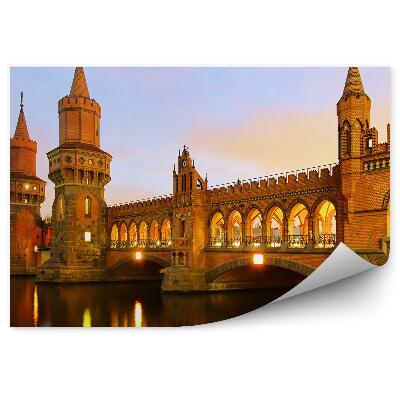 Papier peint Pont Berlin Rivière Spree Ciel de Lumière