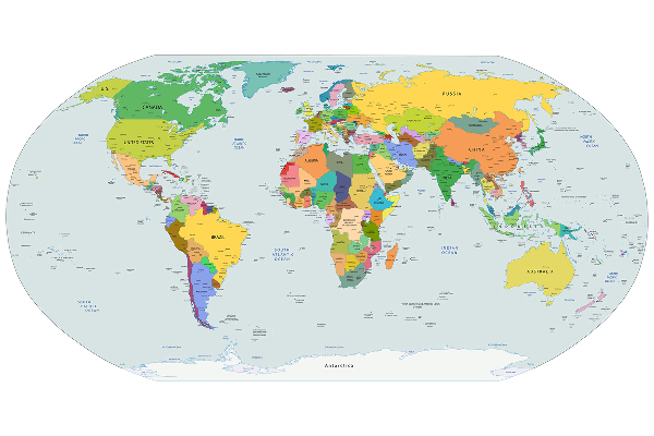 Papier peint Carte politique du monde