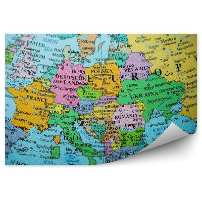 Papier peint Carte mondiale des pays d'Europe