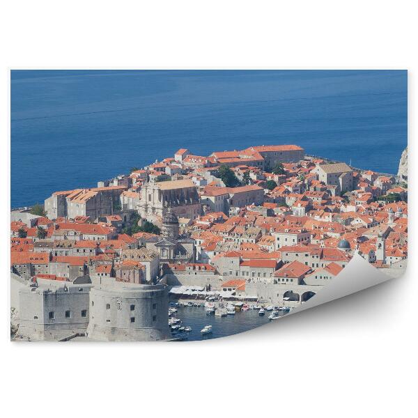 Papier peint John's Fort Dubrovnik Harbour Boats Ocean Old Town Croatie