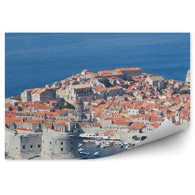 Papier peint John's Fort Dubrovnik Harbour Boats Ocean Old Town Croatie