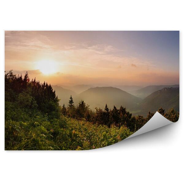 Papier peint Roszutec peak in the sunset - slovakia mountain fatra