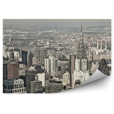 Papier peint Sépia Gratte-ciel de Manhattan Fleuve Hudson New York City