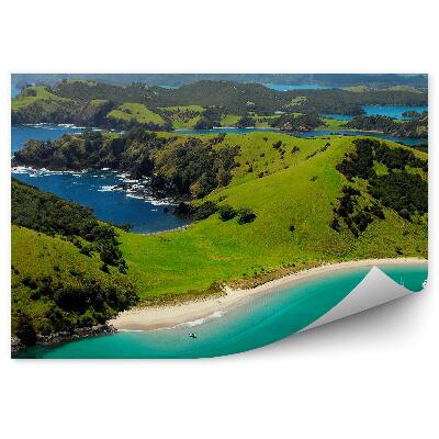 Papier peint Îles Yachts Île Océan Arbres Ciel