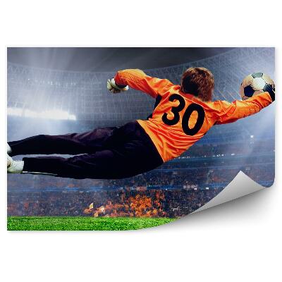 Papier peint Gardien de but sur le terrain et défendant un tir