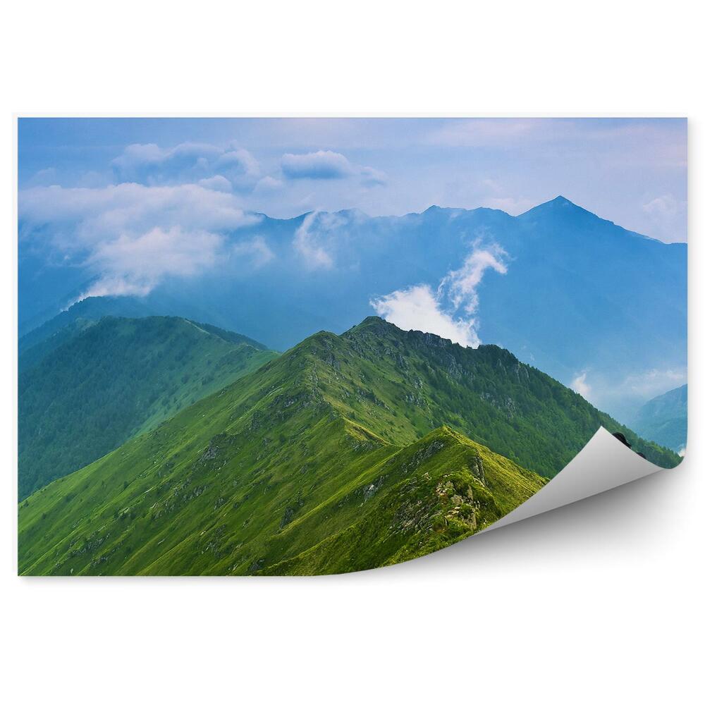 Papier peint Photographe Montagne Vert Nature Ciel Nuages