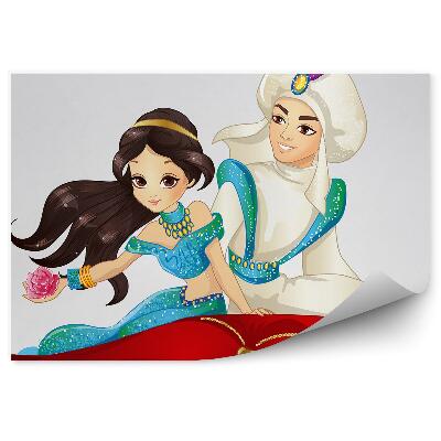 Tapisserie panoramique Tapis volant garçon et fille costumes scintillants