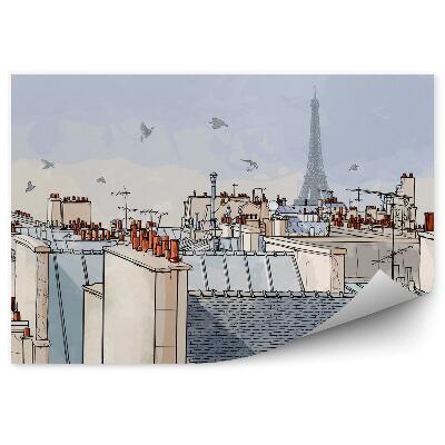 Tapisserie panoramique Paris France - Toits Paris France