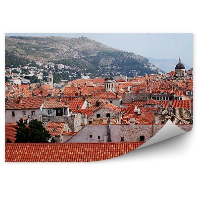 Papier peint Croatie ville toits vue d'oiseau