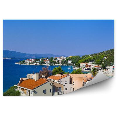 Papier peint Ville eau végétation îles maisons