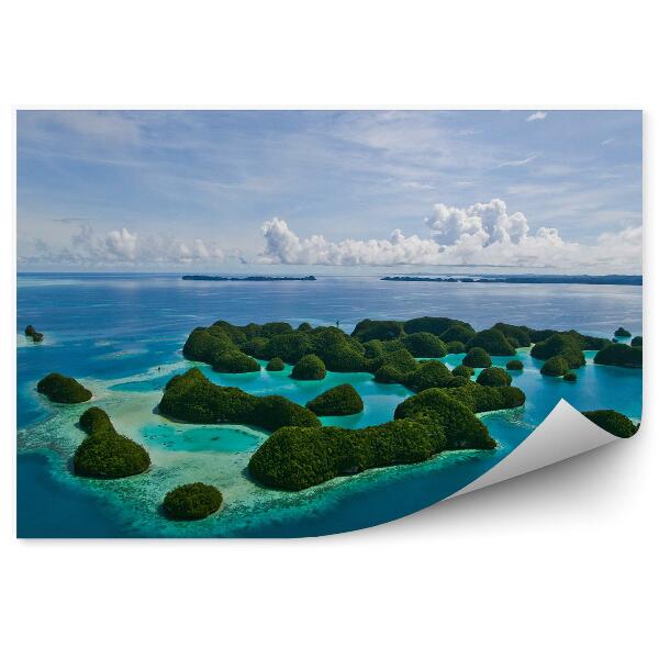 Papier peint 70 Îles Palau Océan Ciel Nuages