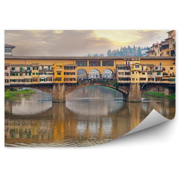 Papier peint Pont de la rivière des orfèvres Bâtiments Coucher de soleil Florence