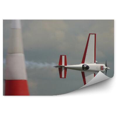 Papier peint Avion en vol latéral ciel nuageux