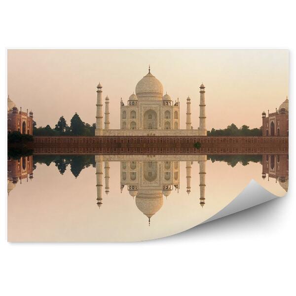 Papier peint Taj mahal reflet dans l'eau architecture construction