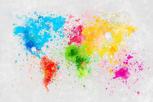 Papier peint Image carte du monde colorée