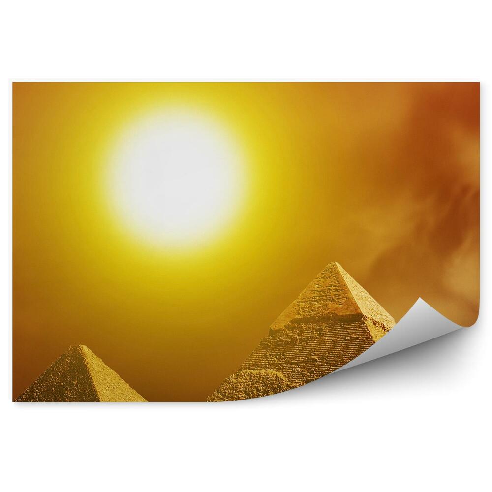 Papier peint Coucher de soleil sur les pyramides Egypte