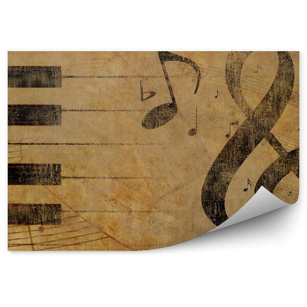 Papier peint Feuille de Musique Vintage Cinq Clavier