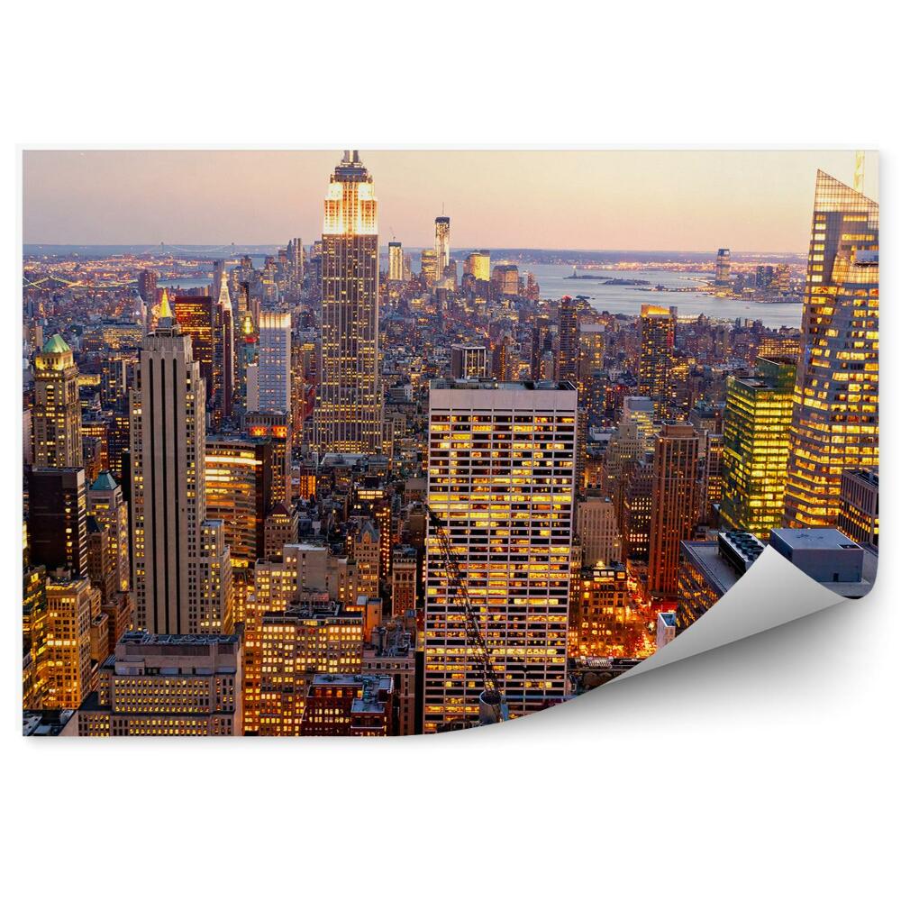 Papier peint Gratte-ciel de lumière à Manhattan New York