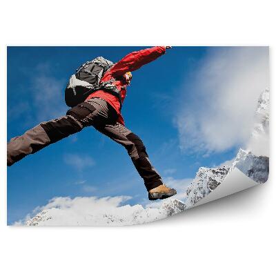 Papier peint Touriste Montagnes Himalayennes Neige Hiver Ciel