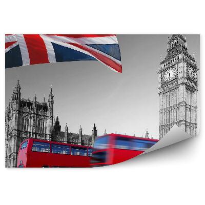 Papier peint Royaume-Uni bus drapeau big ben