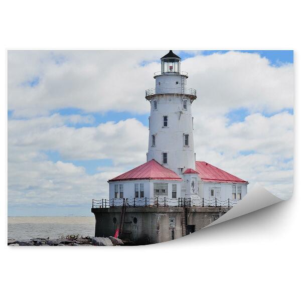 Papier peint Chicago Harbor Bay Chicago Lighthouse Sky Clouds