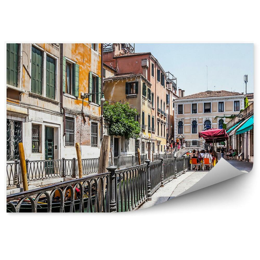 Papier peint Café de Venise canal gondole couleurs