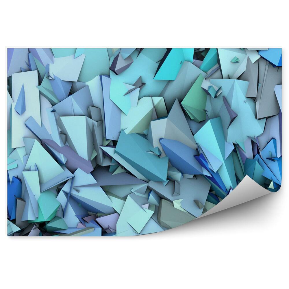 Papier peint Motif 3d Fragmenté Bleu Et Violet