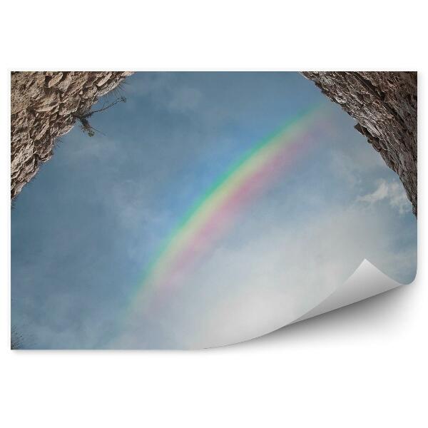 Papier peint Rochers Nuages Arc-En-Ciel