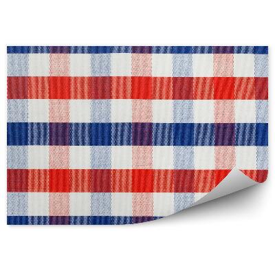 Papier peint Couverture de pique-nique grille rouge bleu texture